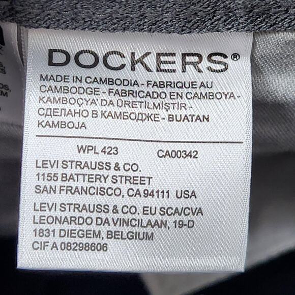 Dockers Pants Mens 36x29 Black Workday Khaki Classic Fit Smart 360 Flex Chino - Picture 13 of 16